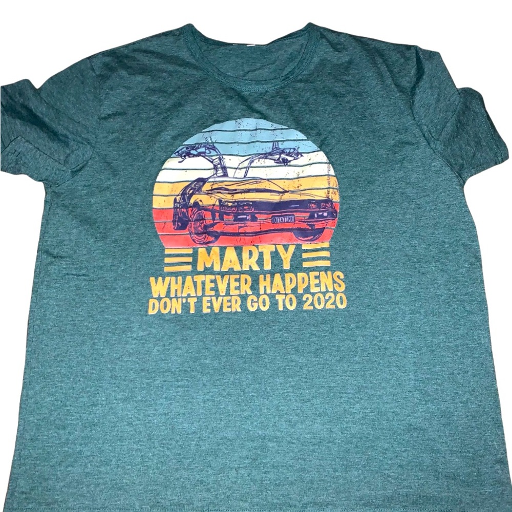 Women’s Fitted Back to the Future Marty 2020 green Shirt Graphic T-Shirt Top 3x